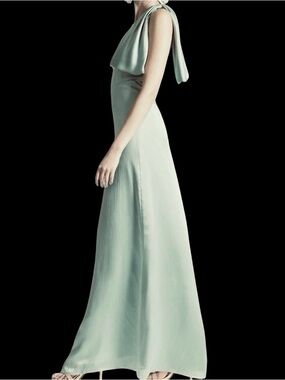 SACHIN & BABI CHELSEA GOWN JADE GREEN ONE-SHOULDER NWT